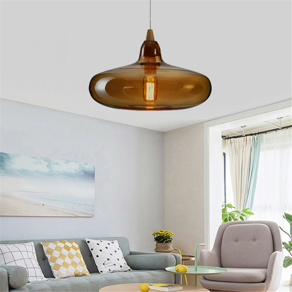 Hailie Amber Glass Pendant Light